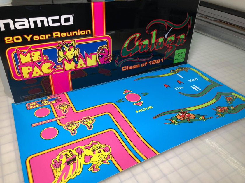MS PAC MAN CPO 1981 Panel De Control Arcade Superposición Juego Vertical