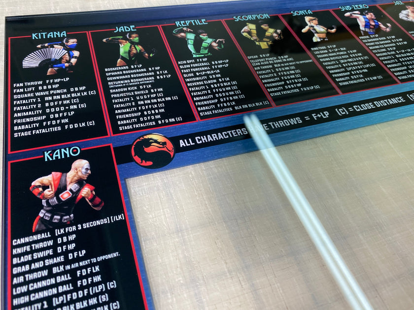 Mortal Kombat 3 Ultimate bezel Moves list.