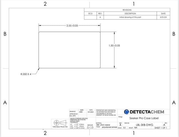 Detectachem- DET-10090 Label, Field Test Kit – Drug