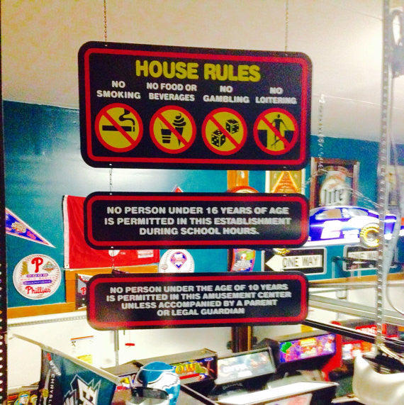 Reproduction House Rules Signs