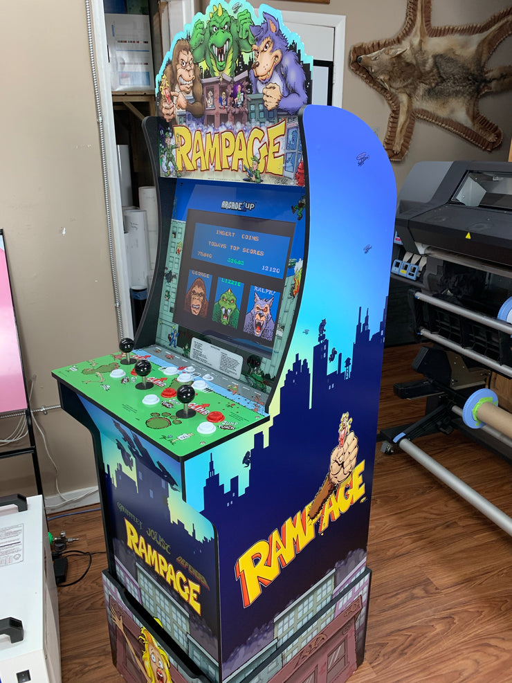 Arcade 1 up Rampage sides, front and riser art – Szabo's Arcades