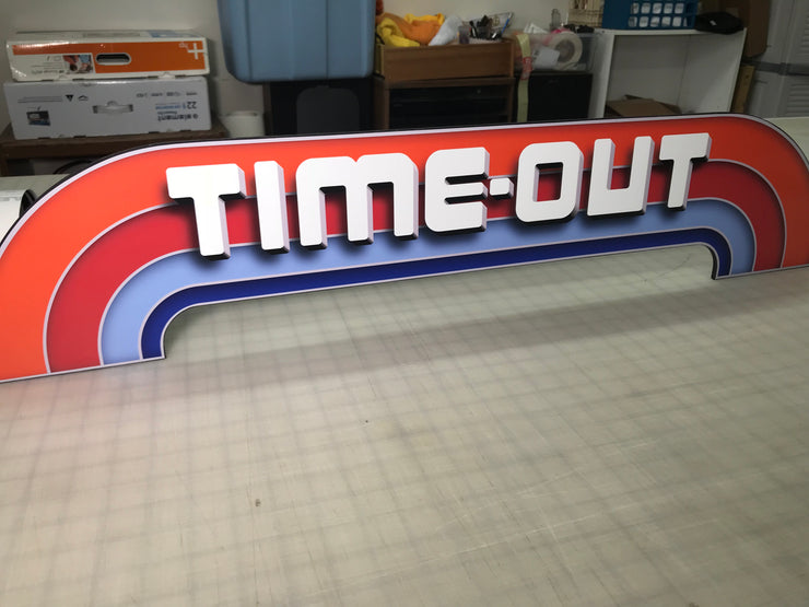 Time out PVC sign – Szabo's Arcades
