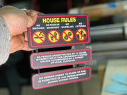 Reproduction House Rules Signs