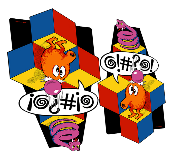 Q*Bert- Side Art – Szabo's Arcades